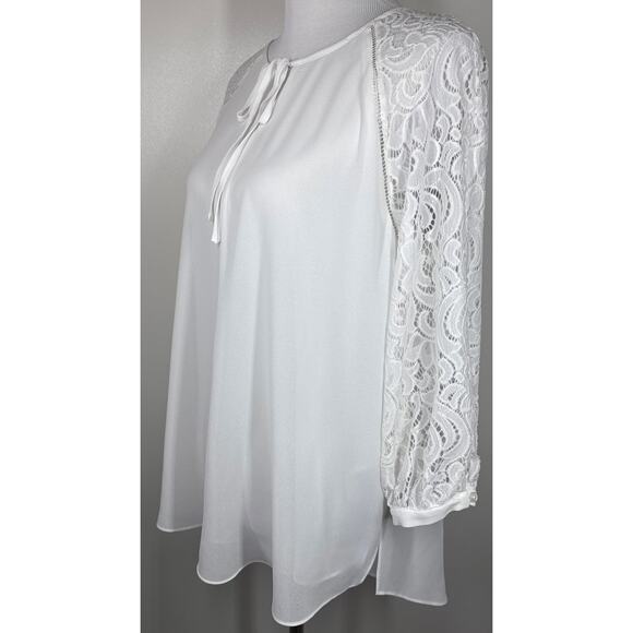Haute Hippie Tribe, Peasant Blouse, NWOT, White, Medium, Chiffon - Picture 4 of 6
